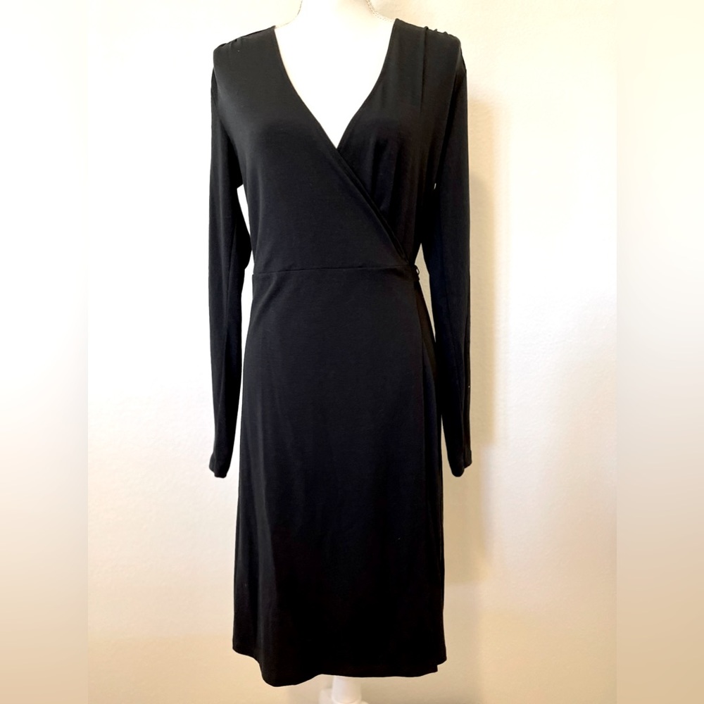 Old Navy Black Wrap Dress Small Tall NWT Long Sleeve LBD S Tall